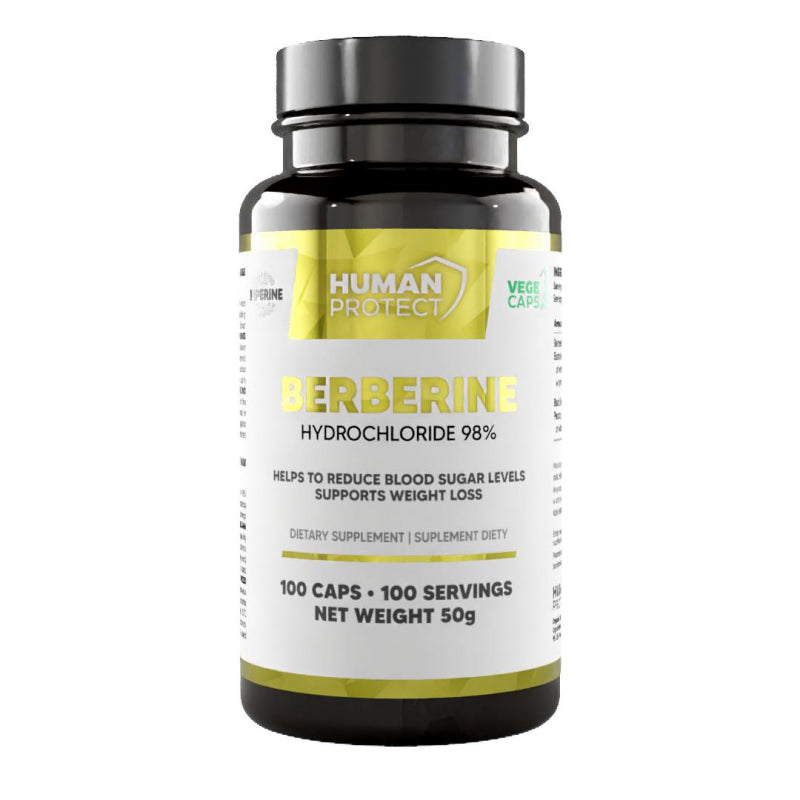 Human Protect BERBERINE HCL 98% 400MG - 100vcaps. - ZdroweTO.pl