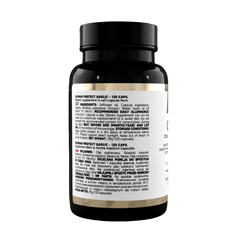 Human Protect Garlic Odorless - 120softgels - zdjęcie 2 - ZdroweTO.pl