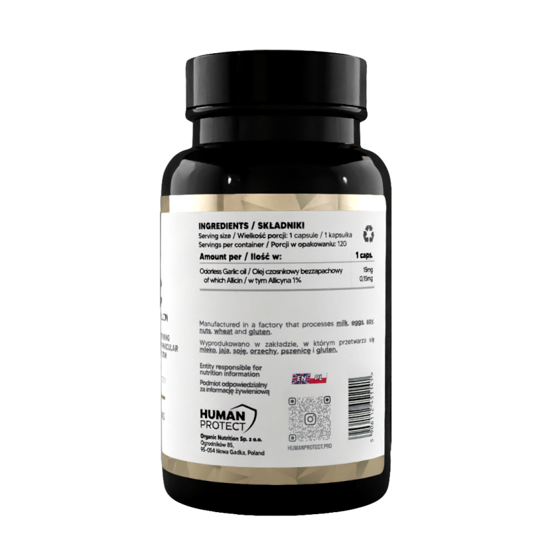 Human Protect Garlic Odorless - 120softgels - zdjęcie 3 - ZdroweTO.pl