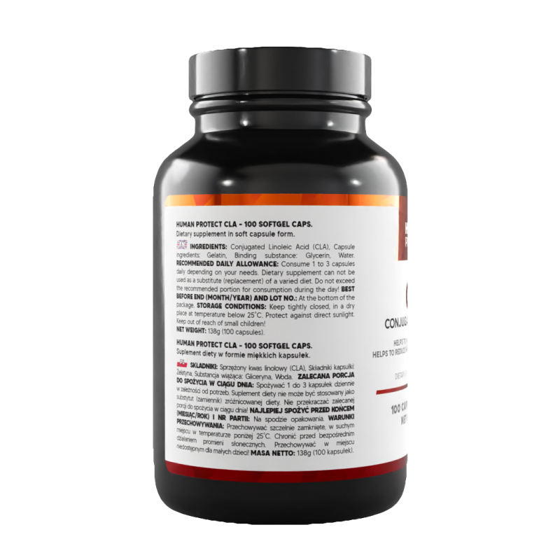 Human Protect CLA 1000mg - 100softgels - zdjęcie 2 - ZdroweTO.pl