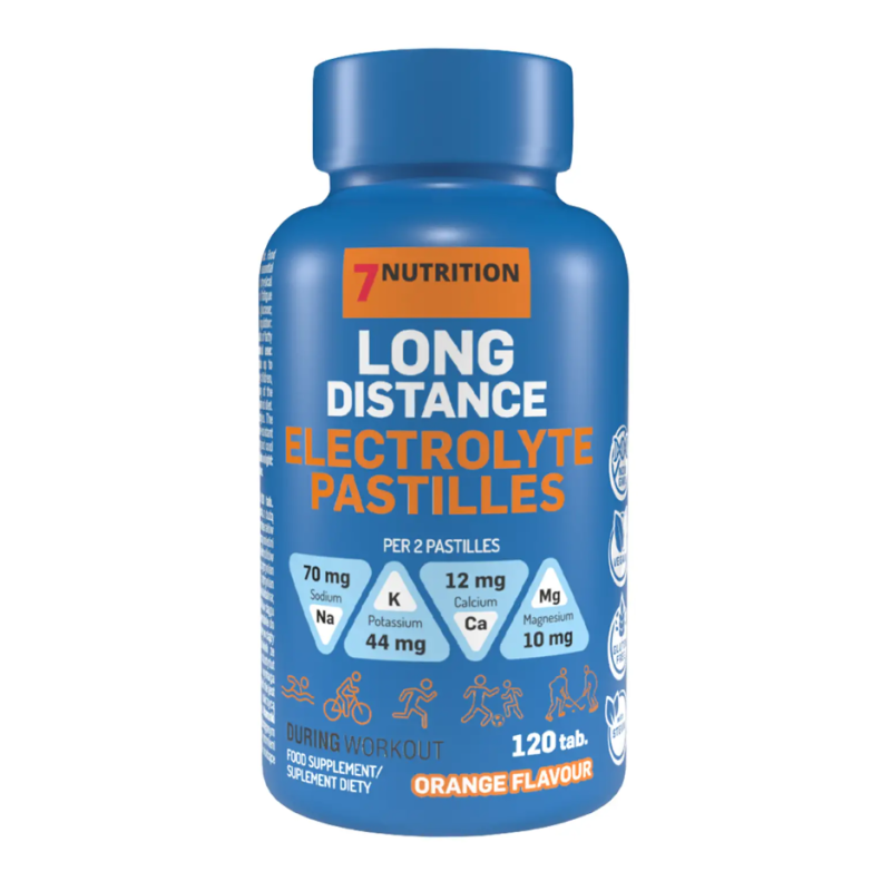 7Nutrition Long Dist. Electrolyte 120past - Pomarań - ZdroweTO.pl