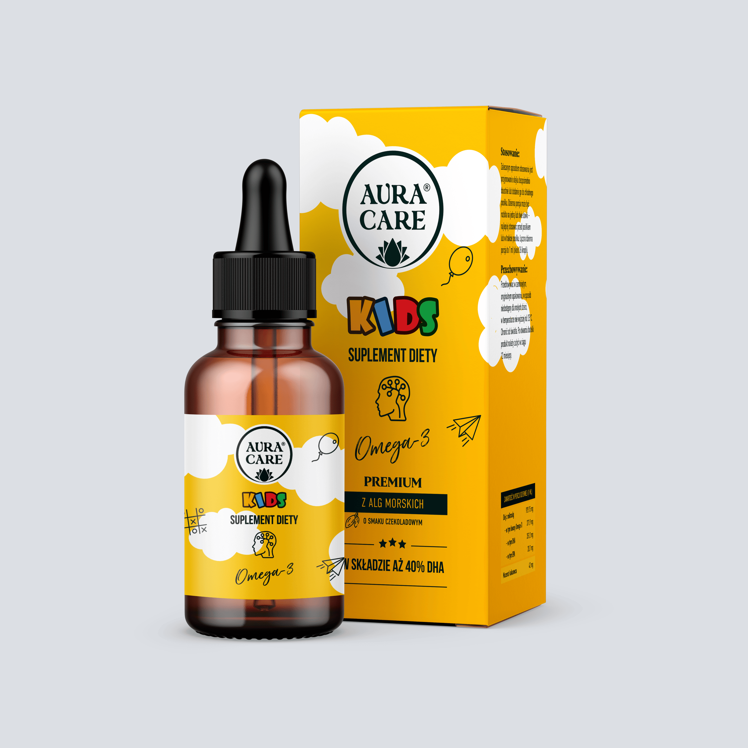 Aura Care Omega-3 dla dzieci o smaku czekoladowym 50 ml - ZdroweTO.pl