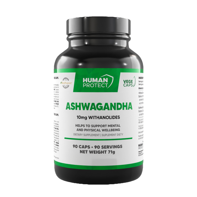 Human Protect Ashwagandha 666 mg - 90vcaps. Zdrowy Sen - ZdroweTO.pl