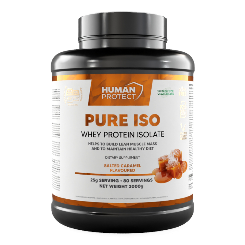 Human Protect Pure Iso 2 kg — izolat białka serwatkowego WPI o smaku Słonego Karmelu - ZdroweTO.pl