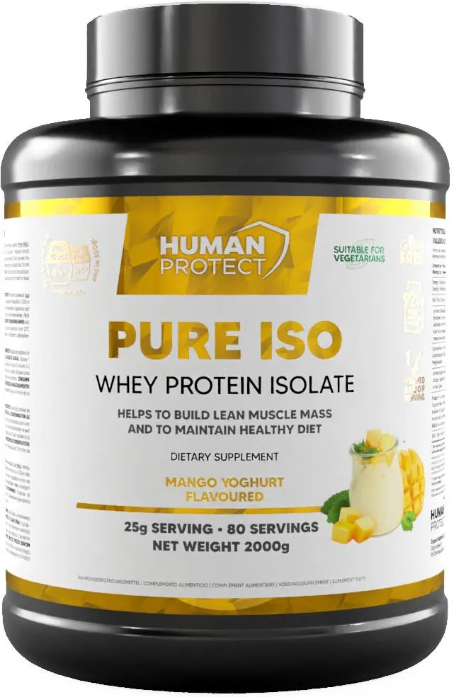 Human Protect Pure Iso 2 kg — izolat białka serwatkowego WPI o smaku Jogurtu Mango - ZdroweTO.pl