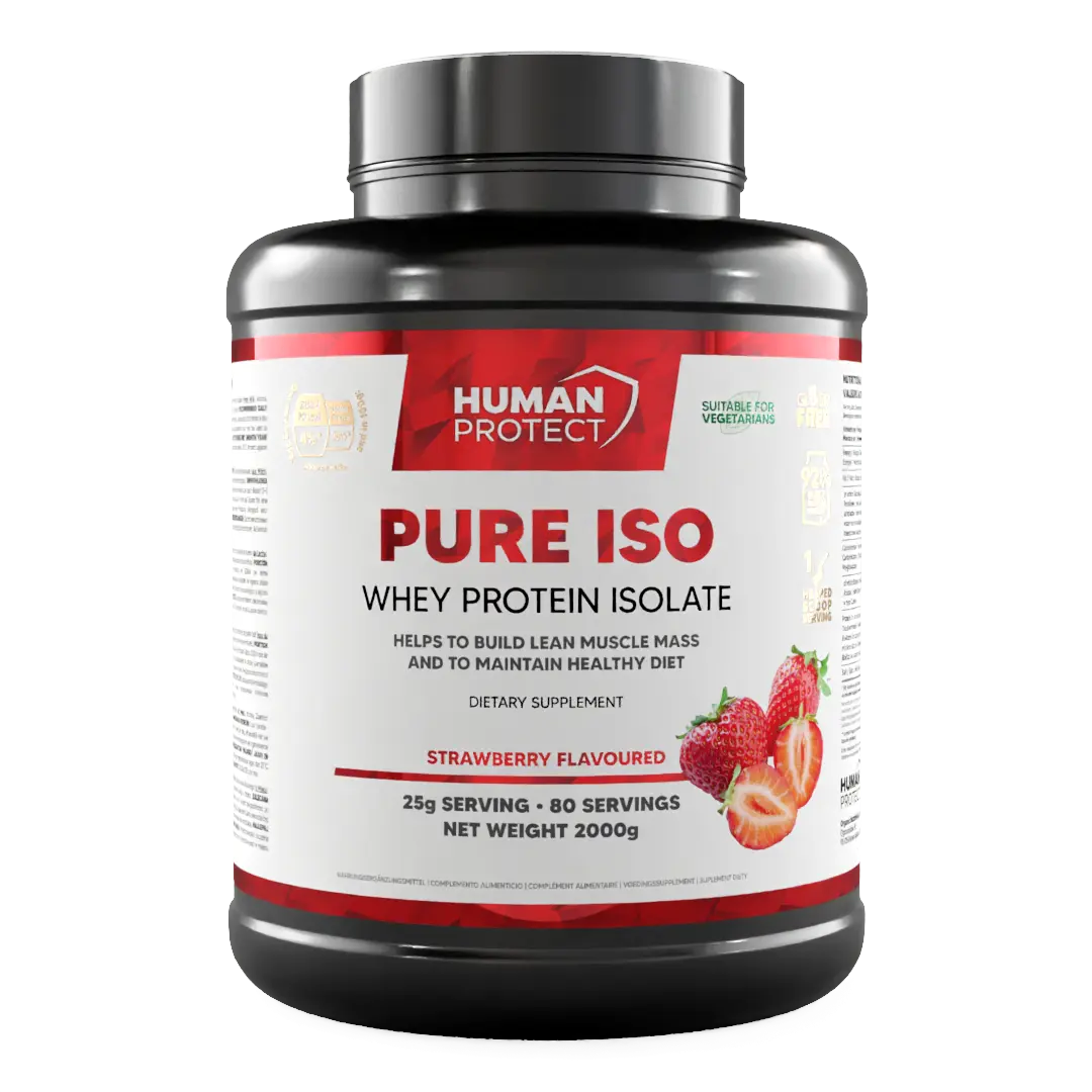 Human Protect Pure Iso 2 kg — izolat białka serwatkowego WPI o smaku Truskawki - ZdroweTO.pl