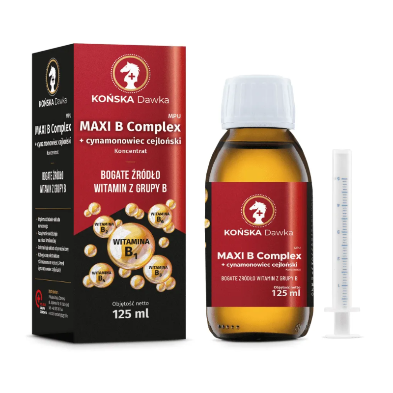 Końska Dawka MAXI B Complex+Cynamonowiec - 250ml Witamina B-complex - ZdroweTO.pl